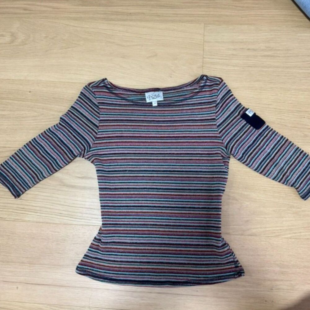 Girl Star Y2K Striped Fitted Top, Size M